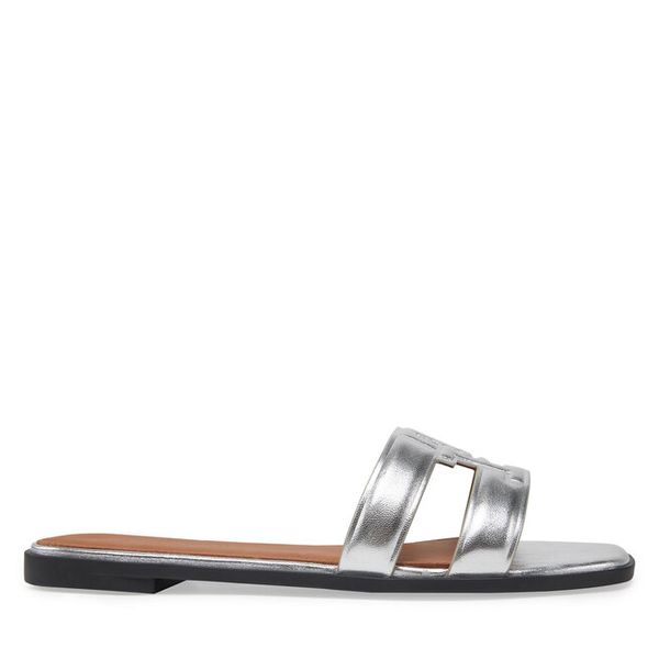 Klapki Tommy Hilfiger. Szare klapki damskie Tommy Hilfiger, bez wzorów, bez obcasa, bez zapięcia. Za 239.99 zł.