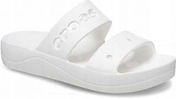 Klapki Dla Dorosłych Crocs Baya Platform. Białe klapki damskie Crocs, bez wzorów, z materiału, bez obcasa, bez zapięcia. Za 139.99 zł.