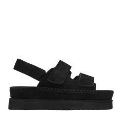 Sandały Badura. Czarne sandały damskie Badura, bez wzorów, bez obcasa, na płaskiej podeszwie, bez zapięcia. Za 249.99 zł.