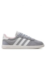 Adidas Sneakersy Breaknet Sleek IH5465 Szary. Szare obuwie sportowe damskie Adidas, ze skóry, bez zapięcia. Za 219.99 zł.