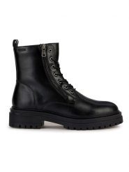 Geox Skórzane botki "Iridea" w kolorze czarnym rozmiar: 41. Czarne botki damskie Geox, bez obcasa, bez zapięcia. Za 346.99 zł.