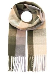 Zwillingsherz Szal w kolorze beżowo-szaro-oliwkowym rozmiar: onesize. Brązowe szaliki damskie Zwillingsherz, bez wzorów, z materiału. Za 82.99 zł.