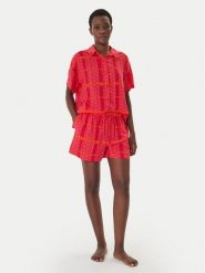DKNY Piżama YI90113 Różowy Regular Fit. Czerwone piżamy damskie DKNY, bez wzorów, z wiskozy, bez ramiączek. Za 379.99 zł.