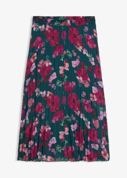Spódnica kreszowana. Zielone spódnice damskie bonprix, bez wzorów. Za 134.99 zł.