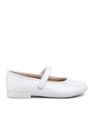 Geox Baleriny J Plie' A J0255A 000HH C1000 M Biały. Białe baleriny dziewczęce Geox, bez wzorów, ze skóry, bez obcasa, bez zapięcia. Za 219.99 zł.