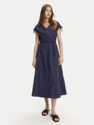 Marella Sukienka codzienna Riviera 2513221052 Granatowy Relaxed Fit. Niebieskie sukienki damskie Marella, bez wzorów, z bawełny, bez ramiączek. Za 1,239.00 zł.