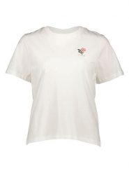 JDY Koszulka "Pisa" w kolorze białym rozmiar: M. Białe bluzki damskie JDY, m, bez wzorów, z bawełny, bez kołnierzyka, bez ramiączek. Za 61.46 zł.