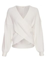 MOSS COPENHAGEN Sweter w kolorze białym rozmiar: S/M. Białe swetry klasyczne damskie Moss Copenhagen, m, bez kołnierzyka. Za 152.26 zł.