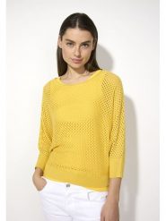 More & More Sweter w kolorze musztardowym rozmiar: 38. Żółte swetry klasyczne damskie More & More, bez kołnierzyka. Za 102.42 zł.