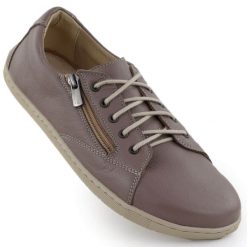 Skórzane półbuty damskie barefoot khaki Helios 436 zielone. Zielone półbuty damskie bez wzorów, ze skóry, bez obcasa, bez zapięcia. Za 323.19 zł.