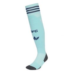 Getry Arsenal 24/25 Third. Niebieskie legginsy sportowe damskie Adidas, bez wzorów, z materiału, do piłki nożnej. Za 109.00 zł.