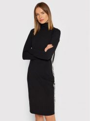 DKNY Sport Sukienka dzianinowa DP1D4486 Czarny Regular Fit. Czarne sukienki damskie DKNY Sport, bez wzorów, z bawełny, sportowe, bez ramiączek. Za 439.99 zł.