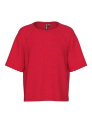 Pieces Koszulka "Bree" w kolorze czerwonym rozmiar: M. Czerwone koszulki damskie Pieces, m, bez wzorów, bez kołnierzyka, bez ramiączek. Za 66.00 zł.