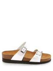 Grünland Klapki w kolorze białym rozmiar: 42. Białe klapki damskie Grünland, bez wzorów, z otwartym noskiem, bez obcasa, bez zapięcia. Za 128.45 zł.