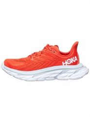 HOKA ONE ONE Buty "Clifton Edge" w kolorze koralowym do biegania rozmiar: 38 2/3. Czerwone obuwie sportowe damskie Hoka One One, z materiału, bez zapięcia, do biegania. Za 270.39 zł.