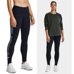 Legginsy treningowe damskie UNDER ARMOUR szybkoschnące termoaktywne. Czarne legginsy damskie Under Armour, xl, bez wzorów. Za 99.99 zł.