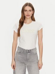 Guess T-Shirt W5GI42 J1314 Écru Regular Fit. T-shirty damskie Guess, m, z aplikacjami, z bawełny, bez kołnierzyka. Za 89.99 zł.