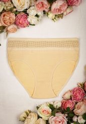 Żółte Klasyczne Majtki Figi z Elastycznej Bawełny Ulenvec. Żółte figi Born2be, bez wzorów, z bawełny. Za 4.99 zł.
