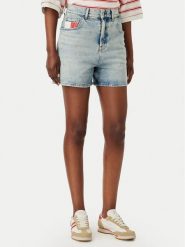 Tommy Jeans Szorty jeansowe DW0DW22893 Niebieski Mom Fit. Niebieskie szorty damskie Tommy Jeans, bez wzorów, z jeansu. Za 409.99 zł.
