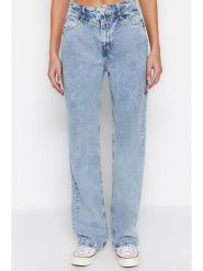 Trendyol Dżinsy - Comfort fit - w kolorze błękitnym rozmiar: 34. Niebieskie jeansy damskie Trendyol, z podwyższonym stanem. Za 96.60 zł.