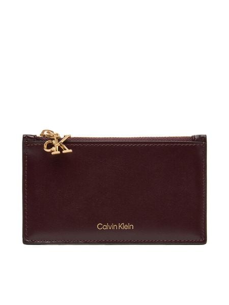 Calvin Klein Portfel Ck Zip Cardcase 6Cc LV04F1076G Bordowy. Czerwone portfele damskie Calvin Klein, bez wzorów, ze skóry. Za 179.99 zł.