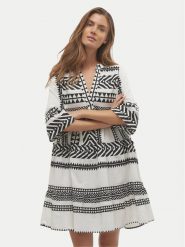 Vero Moda Sukienka letnia Dicthe 10225127 Biały Loose Fit. Białe sukienki damskie Vero Moda, bez wzorów, z bawełny, bez ramiączek. Za 179.99 zł.