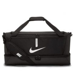 Torba sportowa unisex Nike Academy Team Bag pojemność 59 L. Czarne torby sportowe Nike, bez wzorów, z materiału. Za 247.25 zł.