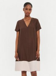 United Colors Of Benetton Sukienka codzienna 4O79DV0AO Brązowy Regular Fit. Brązowe sukienki damskie United Colors Of Benetton, bez wzorów, bez ramiączek. Za 239.99 zł.
