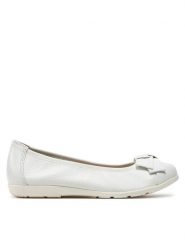 Caprice Baleriny 9-22153-42 Biały. Białe balerinki damskie Caprice, bez wzorów, ze skóry. Za 274.99 zł.
