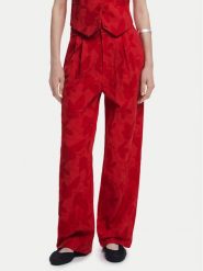 Desigual Spodnie materiałowe Suitrojo 25SWPW33 Czerwony Straight Fit. Czerwone spodnie materiałowe damskie Desigual, bez wzorów, z materiału. Za 269.99 zł.