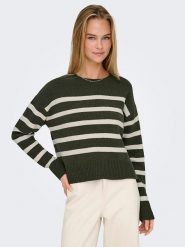 ONLY Sweter w kolorze ciemnozielonym rozmiar: S. Zielone swetry klasyczne damskie Only, s, bez kołnierzyka. Za 83.42 zł.