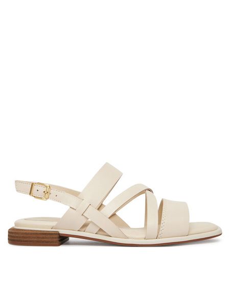 Clarks Sandały Ariany Strap 26186578 Écru. Białe sandały damskie Clarks, bez wzorów, ze skóry, bez obcasa, na płaskiej podeszwie, bez zapięcia. Za 315.99 zł.