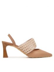 Hispanitas Czółenka HV264779 C002 Beżowy. Brązowe czółenka damskie Hispanitas, bez wzorów, ze skóry, bez obcasa. Za 609.99 zł.