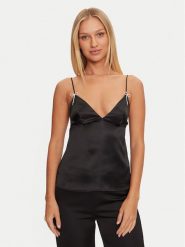 Guess Koszulka piżamowa O4BH00 WGIN0 Czarny Regular Fit. Czarne koszule nocne i halki Guess, m, z aplikacjami, z syntetyku, bez kołnierzyka, bez ramiączek. Za 149.99 zł.