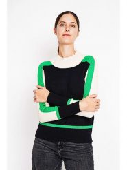 ASSUILI Sweter w kolorze czarno-biało-zielonym rozmiar: 36. Czarne swetry klasyczne damskie Assuili, bez kołnierzyka. Za 108.99 zł.