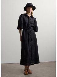 STEFANEL Sukienka w kolorze czarnym rozmiar: S. Czarne sukienki damskie Stefanel, bez wzorów, z tkaniny, bez ramiączek. Za 369.99 zł.