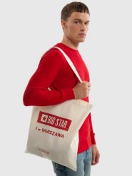 Torba bawełniana unisex Warszawa 102. Białe torby podróżne Big Star, z bawełny, na ramię, z nadrukiem, bez dodatków. Za 4.99 zł.