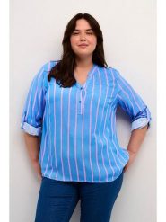 Kaffe Bluzka w kolorze błękitno-jasnoróżowym rozmiar: 42. Niebieskie bluzki damskie Kaffe, bez wzorów, z wiskozy, bez kołnierzyka, bez ramiączek. Za 85.45 zł.