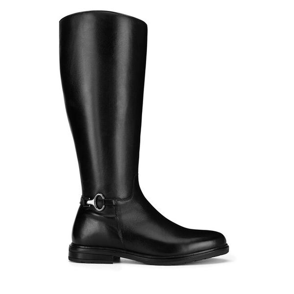 Kozaki Sergio Bardi. Czarne kozaki damskie Sergio Bardi, bez obcasa, na płaskiej podeszwie, bez zapięcia. Za 269.99 zł.