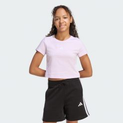 Koszulka Essentials. Białe koszulki damskie Adidas, bez wzorów, z bawełny, bez kołnierzyka, bez ramiączek. Za 79.95 zł.