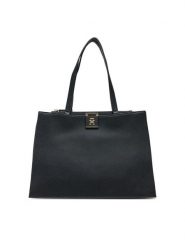 Tommy Hilfiger Torebka Th Her Tote AW0AW17191 Czarny. Czarne torebki klasyczne damskie Tommy Hilfiger, ze skóry, bez dodatków. Za 429.99 zł.