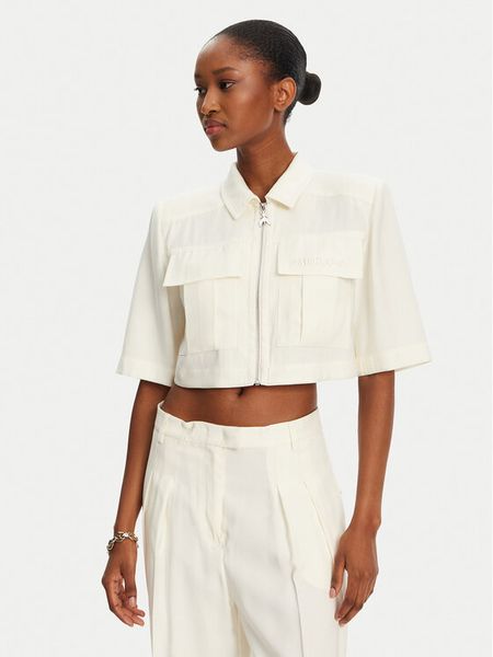 Patrizia Pepe Koszula 2C1590 A573 W146 Écru Regular Fit. Koszule damskie Patrizia Pepe, bez wzorów, z wiskozy, bez kołnierzyka, bez ramiączek. Za 509.99 zł.