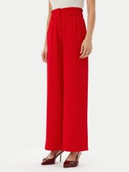 Morgan Spodnie palazzo 242-PBIRD Czerwony Wide Leg. Czerwone spodnie materiałowe damskie Morgan, bez wzorów, z materiału. Za 219.99 zł.
