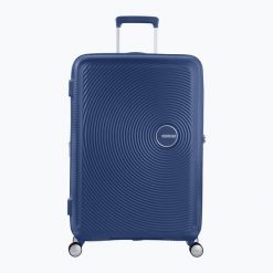 Walizka podróżna American Tourister Soundbox 1. Niebieskie walizki American Tourister, bez wzorów. Za 709.99 zł.