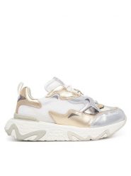 KARL LAGERFELD Sneakersy KL62425A Srebrny. Szare obuwie sportowe damskie KARL LAGERFELD, ze skóry, bez zapięcia. Za 759.99 zł.