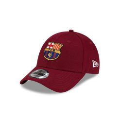Czapka baseballowa 9Forty FC Barcelona Core. Czerwone czapki z daszkiem damskie New Era, bez wzorów, z bawełny. Za 119.99 zł.
