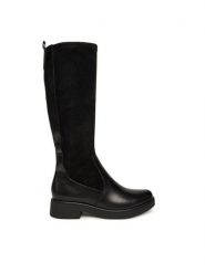 Caprice Kozaki 9-26505-43 Czarny. Czarne kozaki damskie Caprice, ze skóry, bez obcasa, na płaskiej podeszwie, bez zapięcia. Za 569.99 zł.