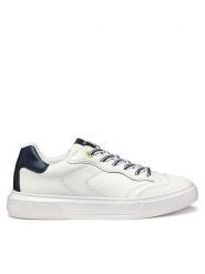Geox Sneakersy J Nettuno J55AWA 8554 C0899 S Biały. Białe buty sportowe chłopięce Geox, ze skóry, bez zapięcia. Za 149.99 zł.