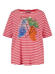 SAMOON Koszulka w kolorze czerwono-białym rozmiar: 48. Białe koszulki damskie Samoon, bez wzorów, bez kołnierzyka, bez ramiączek. Za 56.93 zł.