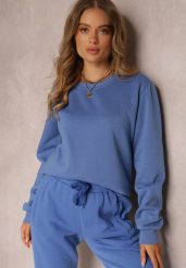 Niebieska Bluza Hullu. Niebieskie bluzy damskie Renee, na jesień, l, bez wzorów, z dzianiny, bez kaptura. Za 34.99 zł.